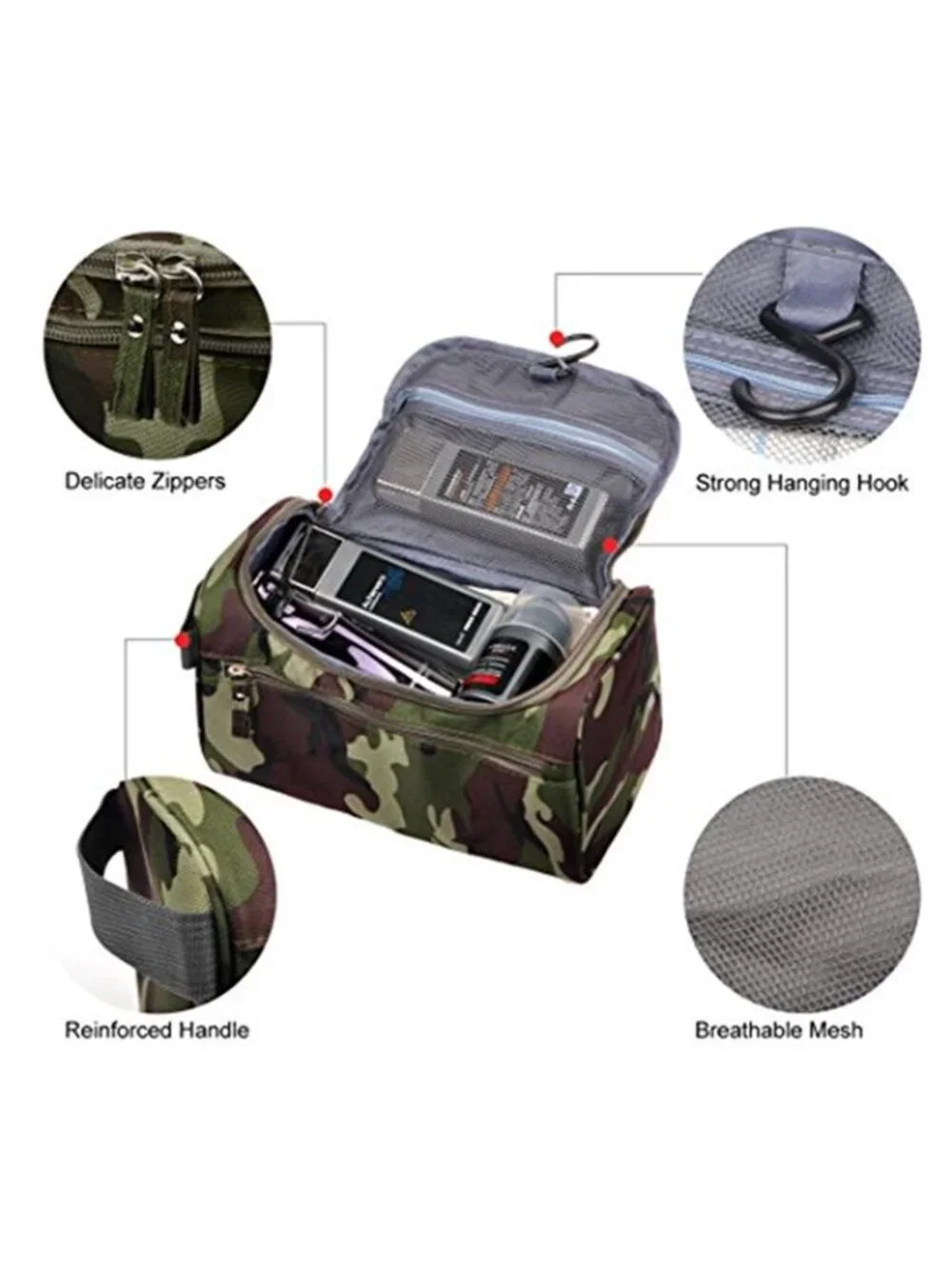 Travel Toiletry Bag Hanging Cosmetic Organizer Makeup Shaving Dopp Kit Case